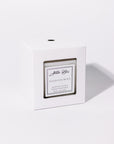 Saleccia Bleu Fresh Candle in its white classic box.