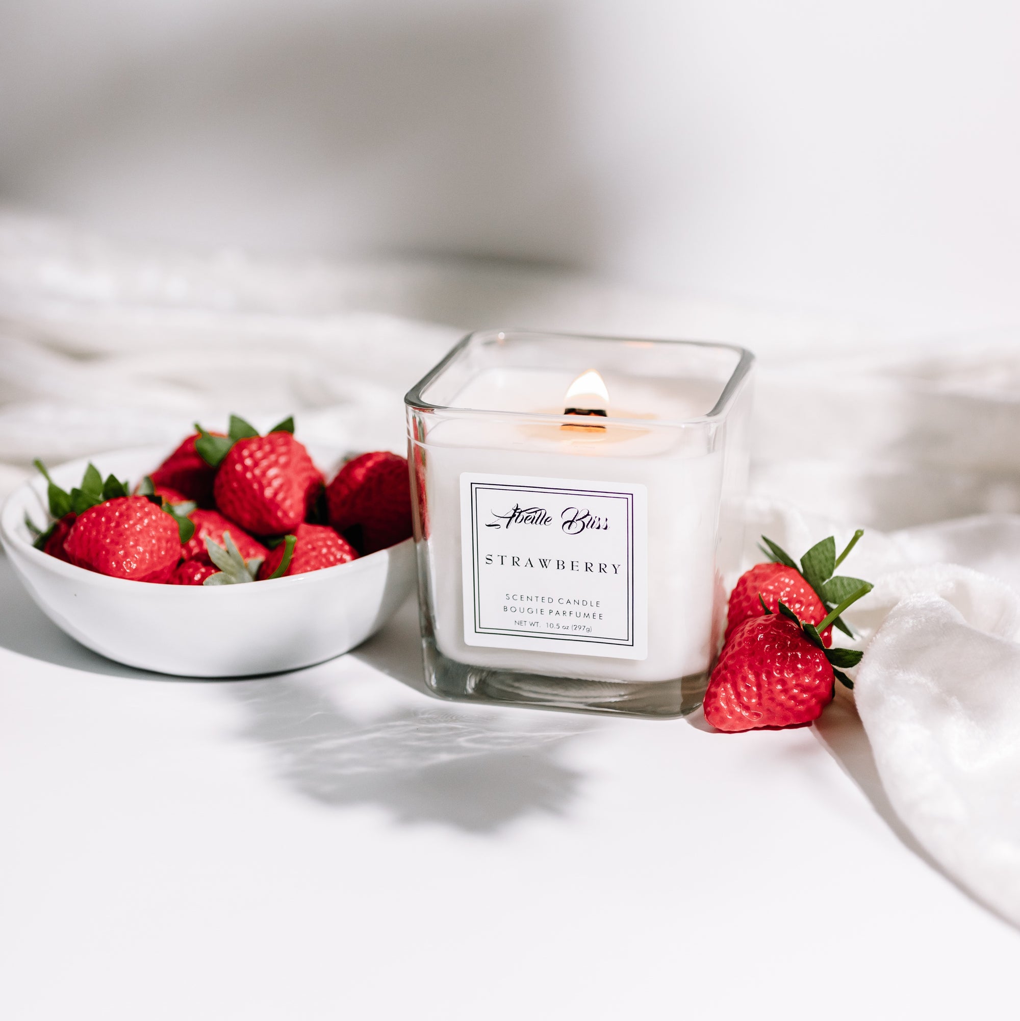 Strawberry Wooden Wick Coconut Soy Wax Luxury Candle