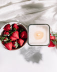 Strawberry Wooden Wick Coconut Soy Wax Luxury Candle