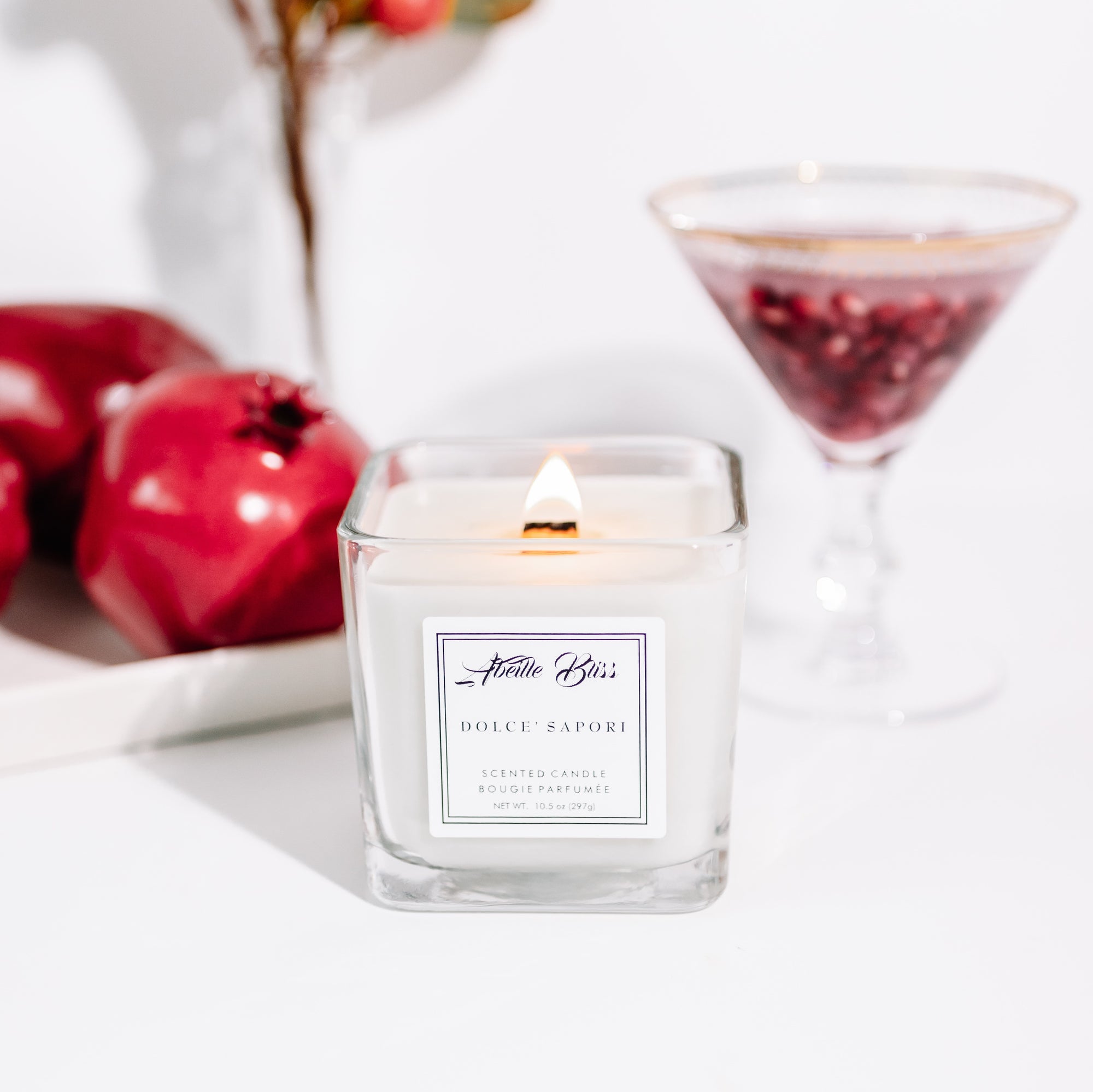 Dolce&#39; Sapori Wooden Wick Coconut Soy Wax Luxury Candle